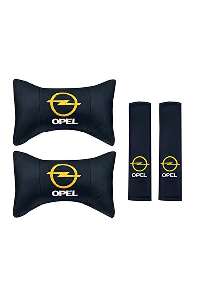 Opel Sarı beyaz Deri Yastık + Kemer Pedi - Konfor Seti 2'li Cma - 742