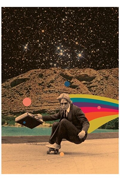 Universal Διακοσμητική Ξύλινη Αφίσα Σκέιτ ή Τραπέζι Εργασίας