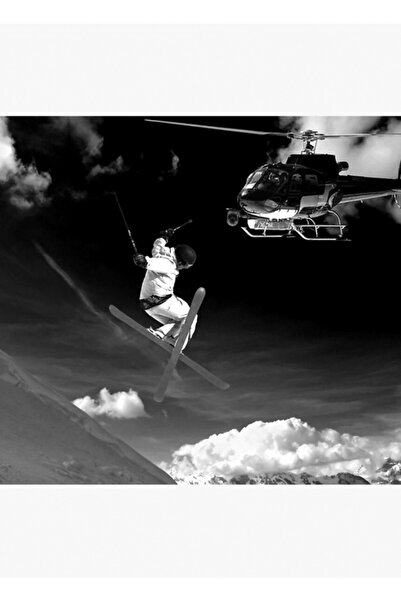 Universal Διακοσμητική ξύλινη αφίσα με σχέδιο για σκι-τζόκινγκ