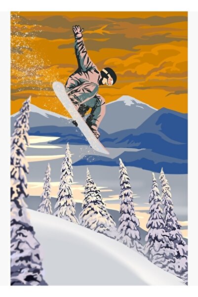 Universal Poster pentru snowboard în stil retro I Tablo Poster decorativ din ...