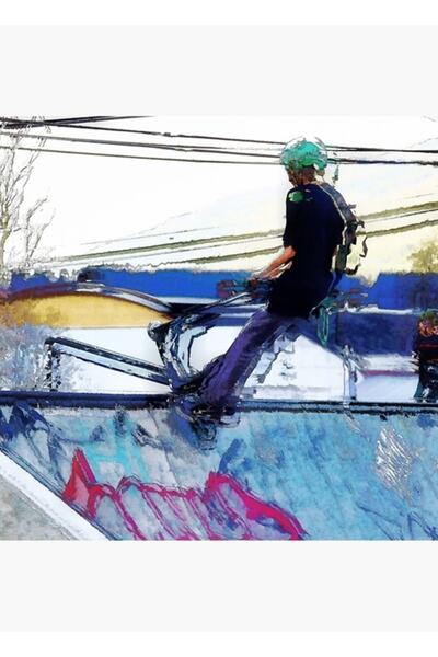 Universal Διακοσμητική Ξύλινη Αφίσα Τέχνης με θέμα το Σκούτερ Stunt Scooter