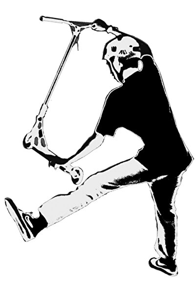 Universal High Flying Scooter Child - Ξύλινη διακοσμητική αφίσα με σκούτερ γι...