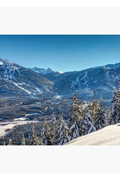 Universal Το χειμερινό τοπίο των βουνών Whistler Blackcomb, ξύλινη διακοσμητι...