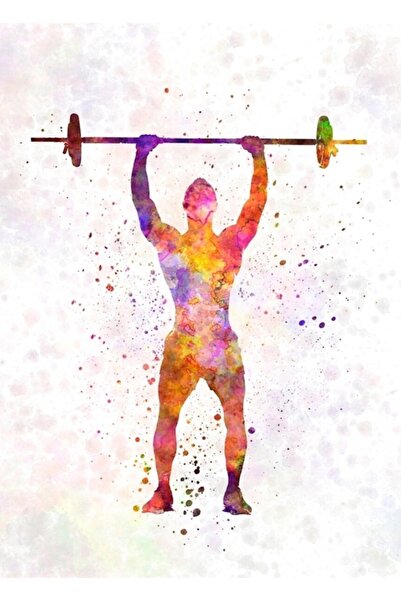 Universal Εικόνα Ξύλινη αφίσα Διακοσμητική Αφίσα Bodybuilding Man Isolated