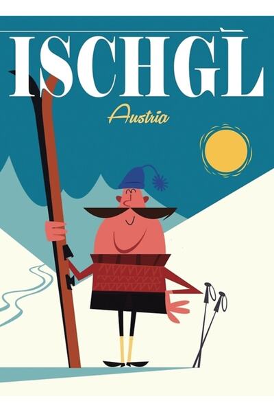 Universal Poster Ischgl Tablo Poster din lemn decorativ