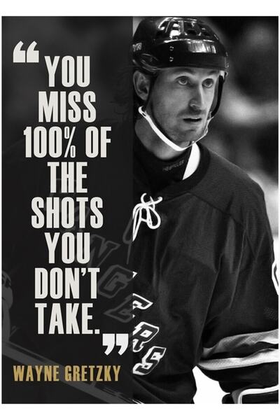 Universal Wayne Gretzky Tablou decorativ din lemn cu afirmații, poster decorativ