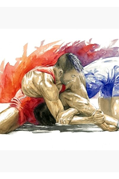 Universal Grip - Ξύλινη Διακοσμητική Αφίσα Πάλης με Ακουαρέλα