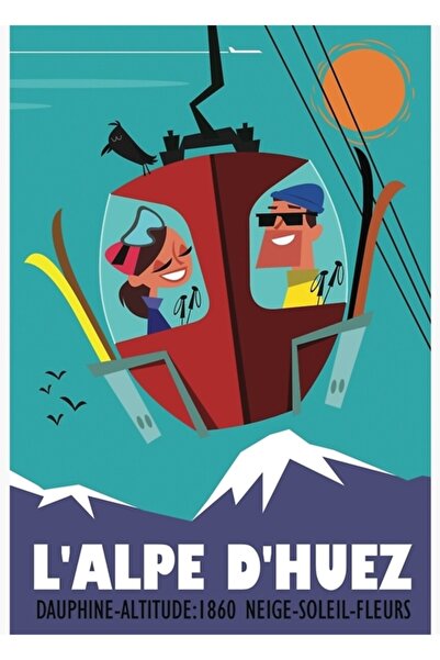 Universal Αφίσα L'alpe D'huez, Ξύλινη Διακοσμητική Αφίσα