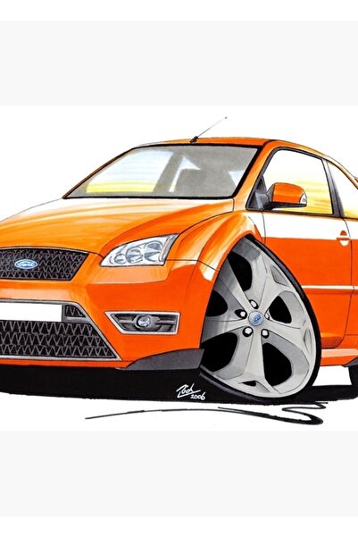 Universal Poster decorativ din lemn Ford Focus St Orange
