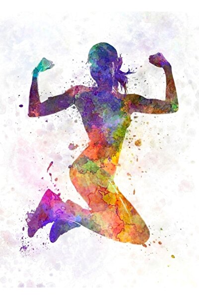 Universal Poster din lemn decorativ pentru femei alergătoare, puternică, sări...