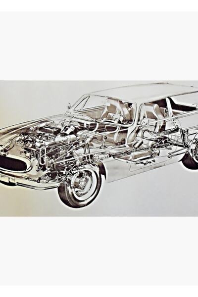 Universal Volvo 1800es Ξύλινη Αφίσα Σκελετού Τραπεζιού Διακοσμητική