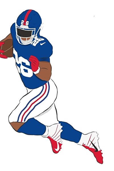 Universal Διακοσμητική ξύλινη αφίσα ζωγραφισμένη από τον Saquon Barkley