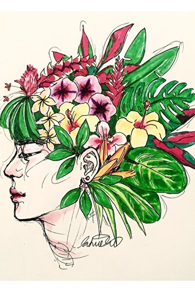 Universal Τροπικό Ξύλινο Διακοσμητικό Πόστερ Jin Tablo Κωδ.4326