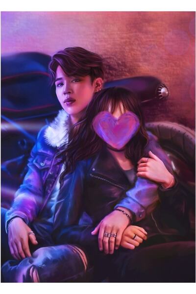 Universal Jimin&girl Ξύλινη Αφίσα Τέχνης Διακοσμητική Κωδικός4694