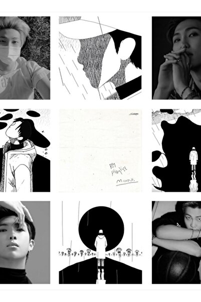 Universal Rm 'mono' Κολάζ Πίνακας Ξύλινη Αφίσα Διακοσμητική Ξύλινη Αφίσα Κωδι...