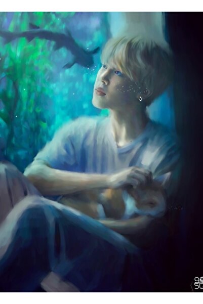 Universal Jimin Fanart Πίνακας Τέχνης Ξύλινη Αφίσα Διακοσμητική Κωδικός2566