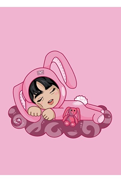 Universal Ξύλινη διακοσμητική αφίσα με ζωγραφική τουντουλισμένου κουνελιού Κω...