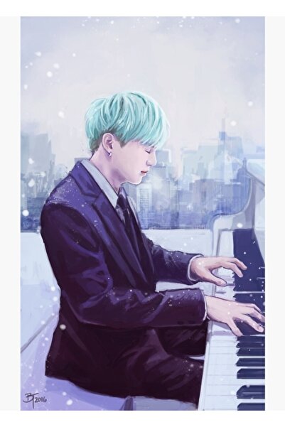 Universal Πίνακας Piano Man Yoongi Ξύλινη αφίσα Διακοσμητική Κωδικός2890