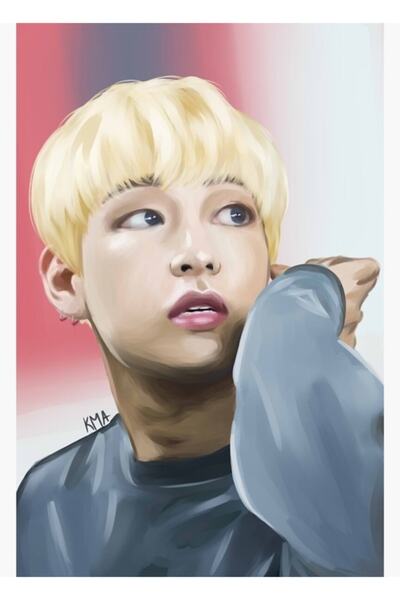 Universal Tablou decorativ din lemn Taehyung, Poster, Cod5308