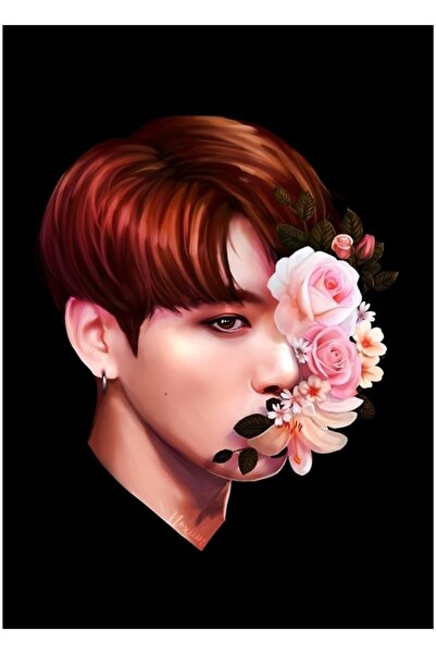 Universal Λουλούδια + Ζωγραφική Jungkook Ξύλινη Διακοσμητική Αφίσα Κωδικός2648