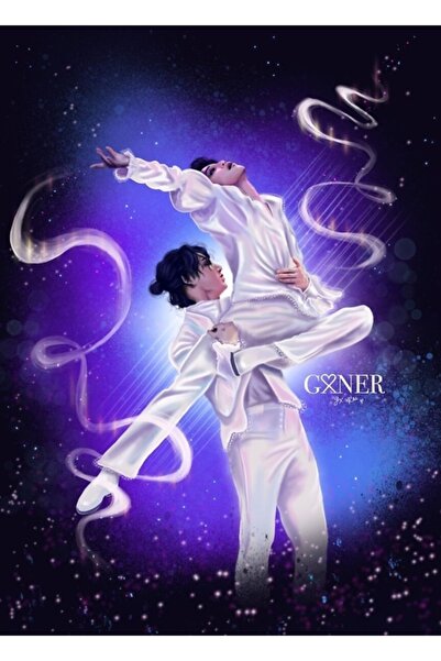 Universal Μαύρος κύκνος Jimin και Jungkook Ξύλινη διακοσμητική αφίσα με εικον...