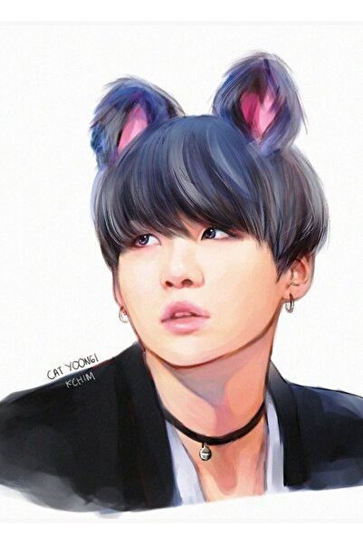 Universal Tablou decorativ din lemn cu pisica Yoongi Cod4518