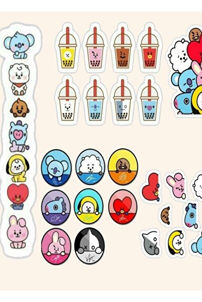 Universal Autocolante Bt21 Tablo Poster din lemn decorativ Cod3256