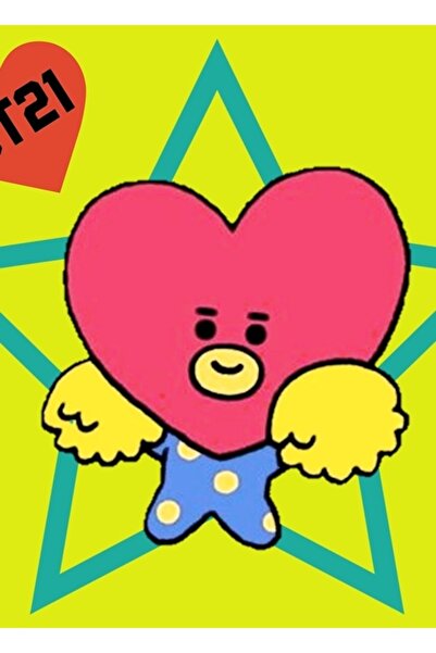 Universal Bt21 Baby Tata Tablo Poster din lemn decorativ Cod3951