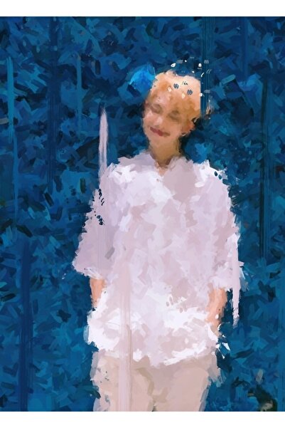 Universal Rm Blue Flowers Art Painting Ξύλινη αφίσα Διακοσμητική Ξύλινη Αφίσα...