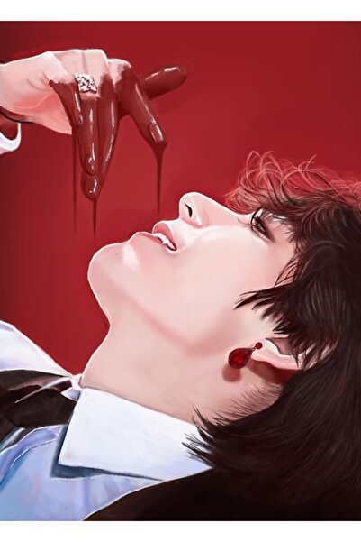 Universal V- Ξύλινη διακοσμητική αφίσα με σχέδιο αίματος και δακρύων Κωδ.3121