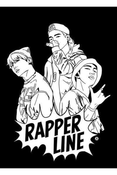 Universal Poster decorativ din lemn cu desen animat rapper Kod4550