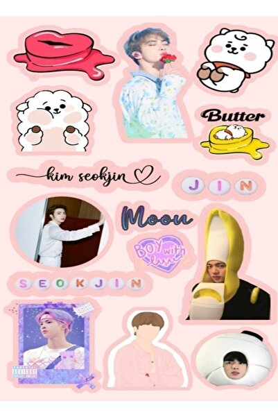 Universal Χαριτωμένα αυτοκόλλητα Jin - Ξύλινη διακοσμητική αφίσα με μιμίδια J...