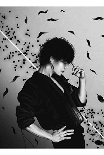 Universal Poster decorativ din lemn cu tablou Black Swan (Taehyung) Cod2325