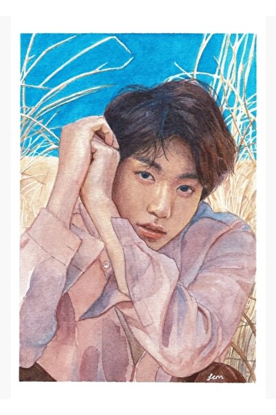 Universal Jungkook Tearful Y Version Pictură în acuarelă Poster din lemn deco...