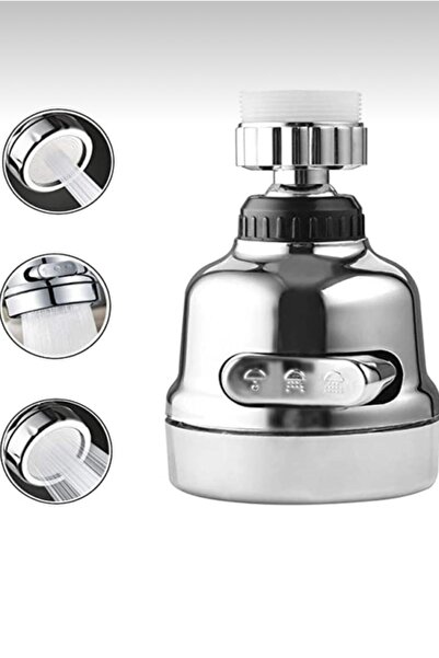 Arsimo Krom 3 Fonksiyonlu Mutfak Lavabo Başlığı 360 Derece Döner Musluk Ucu