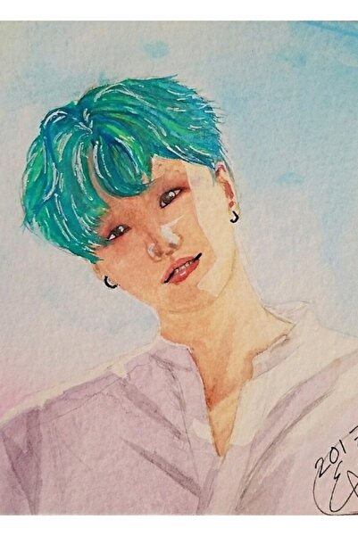 Universal Bts Suga Min Yoongi Iubirea de sine Kpop Pictură în acuarelă Poster...