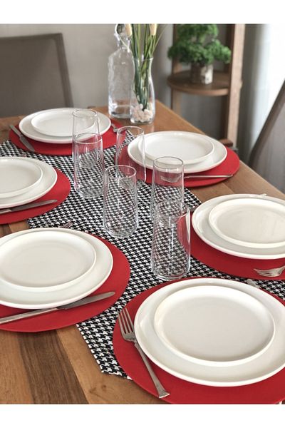 desen izmir American Service 6-Piece Plate and Runner Crow's Feet Set