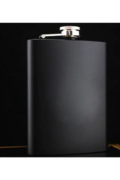 Tina Black Steel Mat - 8 oz 240 ml Souvenirs, Drinking Bottle