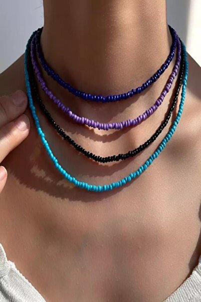 İsabella Accessories Otantik Kum Boncuk Kolye 4 Adet