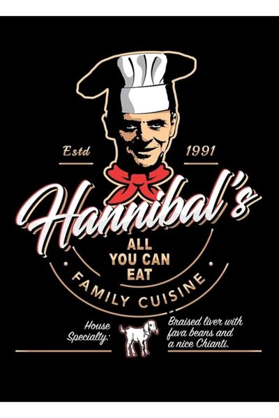 Universal Hannibal'ın Yiyebileceğiniz Her Şeyi Aile Mutfağı Tablo Ahşap Poste...