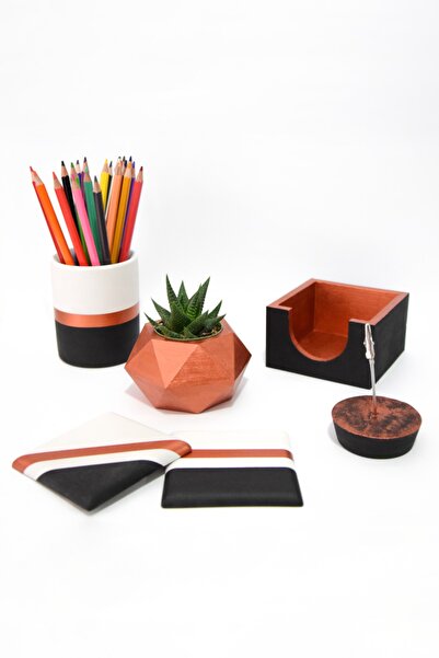 PAYATASARIM مجموعة المكتب حامل القلم الزهرية حامل الملاحظات حامل الكأس ومذكرة...