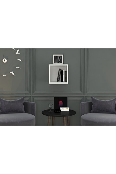 Nettrends Kitaplikli Duvar Rafi Beyaz 33 Cm Dvr-1001