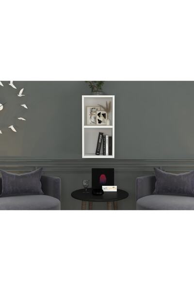 Nettrends Kitaplikli Ikili Duvar Rafi Beyaz 35 Cm Dvr-1035