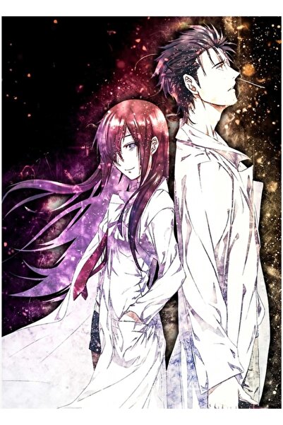 Universal Steins Gate Rintaro Okabe Kurisu Makise Slikarski Drveni Poster Dek...