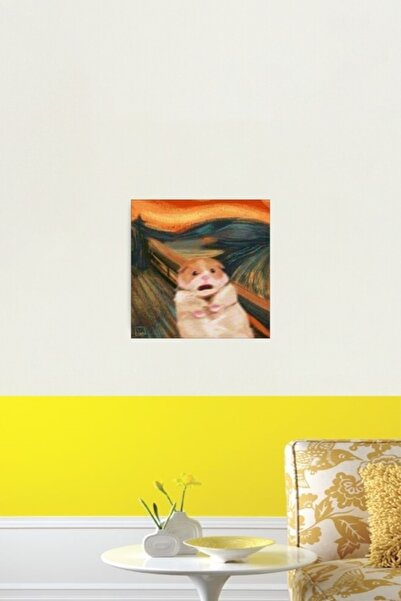 Universal Ξύλινη διακοσμητική αφίσα με εικόνα χάμστερ σε κραυγή