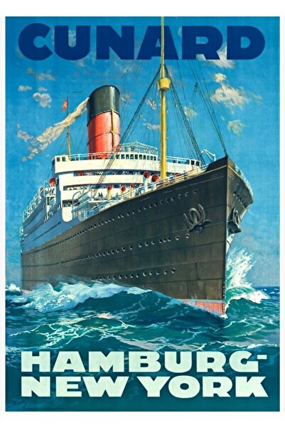 Universal Poster decorativ din lemn cu tematică de călătorie, liner oceanic v...