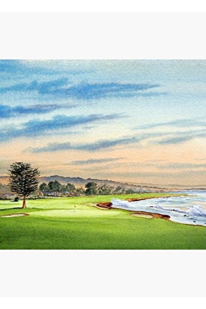 Universal Terenul de golf Pebble Beach, locația 18. Poster decorativ din lemn...