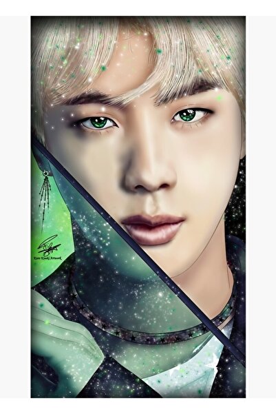 Universal Bts Jin Space Fanart Painting Wooden Poster Decorative Code2702