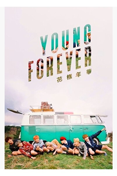 Universal Poster decorativ din lemn cu pictură colorată Young Forever Bts Edi...