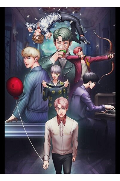 Universal Poster decorativ din lemn cu grafică BTS Kan Ter și Lacrimi Cod2241